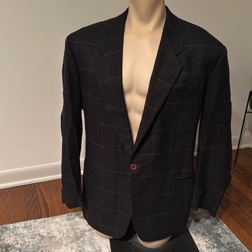 Lubiam Men’s Suit Jacket Plaid Cashmere Stuart Chicago Made in Italy